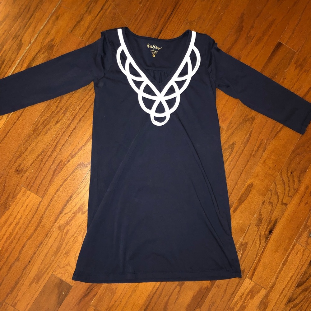 Lilly Pulitzer navy dress tunic Pima cotton S